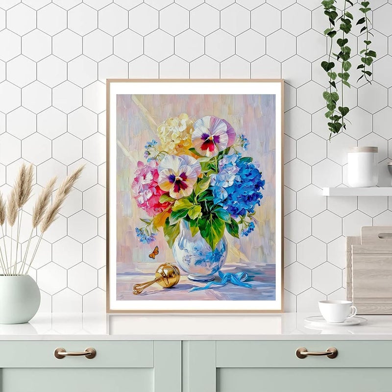 hito Flower Paint by Numbers Kit for Adults - Flowers Adult Paint by Number Kits on Canvas for Gift Home Wall Decor 16x20 Inch - Image 5